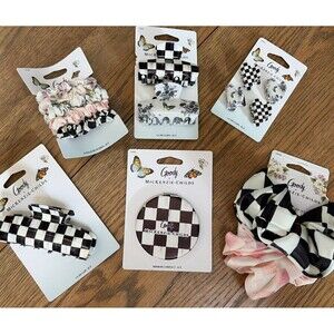 Goody Wet Brush MacKenzie Childs Hair Scrunchies Clips Mirror Set Of 6 NEW